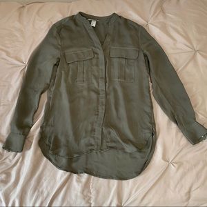 COPY - H&M Green Button Down Blouse